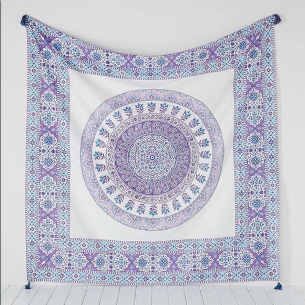 Urban Outfitters White, Purple, & Blue Tapestry